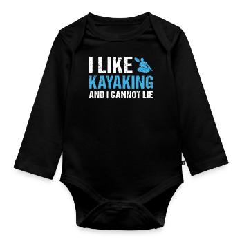 Kayaker I Like Kayaking - Organic Longsleeve Baby Bodysuit - black - Front