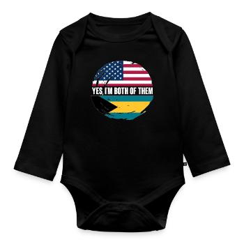 Bahamas Karibik Insel Atlantik Sommer Geschenk - Baby Bio-Langarm-Body - Schwarz - Vorne
