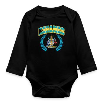 Bahamas Karibik Insel Atlantik Sommer Geschenk - Baby Bio-Langarm-Body - Schwarz - Vorne