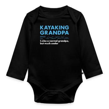 Kayaker Grandpa Definition Kayaking - Organic Longsleeve Baby Bodysuit - black - Front