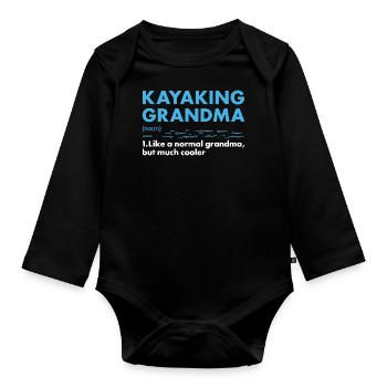 Kayaker Grandma Definition Kayaking - Organic Longsleeve Baby Bodysuit - black - Front