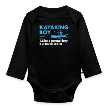 Kayakiste Garçon Définition Kayak - Body Bébé bio manches longues - noir - Devant
