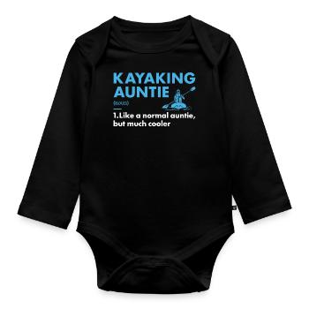 Kayaker Auntie Definition Kayaking - Organic Longsleeve Baby Bodysuit - black - Front