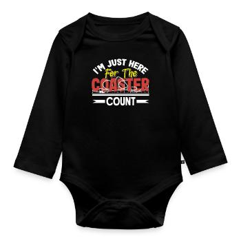 I'm just counting roller coasters today - Organic Longsleeve Baby Bodysuit - black - Front
