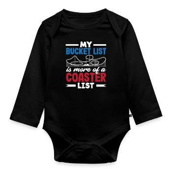 Meine Achterbahn Bucket List - Baby Bio-Langarm-Body - Schwarz - Vorne