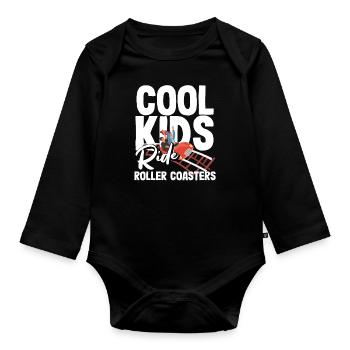 Cool kids ride montagnes russes - Body Bébé bio manches longues - noir - Devant