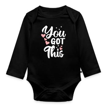 Positive Vibes You Got This Herzen Sterne - Baby Bio-Langarm-Body - Schwarz - Vorne