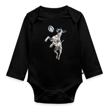 Deutsche Dogge - Baby Bio-Langarm-Body - Schwarz - Vorne