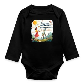 Oil Painting In Nature For Painters And Artists - Organic Longsleeve Baby Bodysuit - black - Front