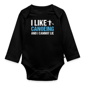 Canoeist I Like Canoeing - Organic Longsleeve Baby Bodysuit - black - Front