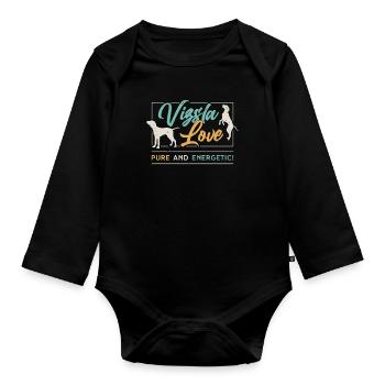 Vizsla Love Pure And Energetic Pet Owner Dog Lover - Organic Longsleeve Baby Bodysuit - black - Front