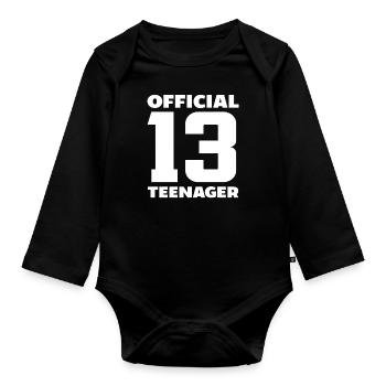 Officiel 13e anniversaire Adolescent - Body Bébé bio manches longues - noir - Devant