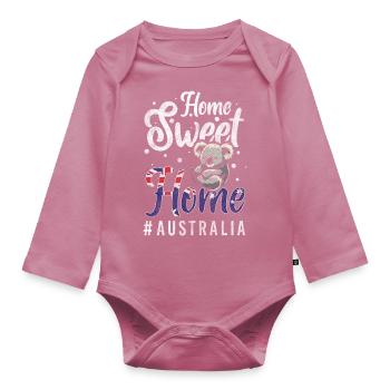Down Under Reisen Flagge Exotisch - Baby Bio-Langarm-Body - Mauve - Vorne