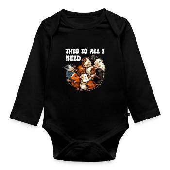 Cochon d’Inde Animal de compagnie Cochon d’Inde Enfants Mignon - Body Bébé bio manches longues - noir - Devant