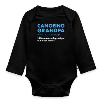 Canotiste Papi Définition Canoë - Body Bébé bio manches longues - noir - Devant