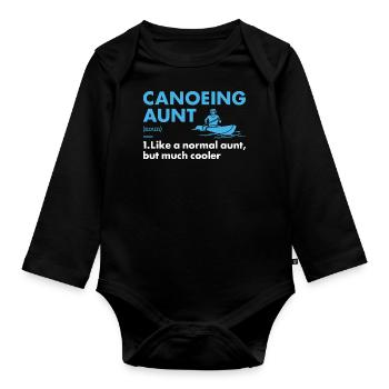 Canoeist Aunt Definition Canoeing - Organic Longsleeve Baby Bodysuit - black - Front