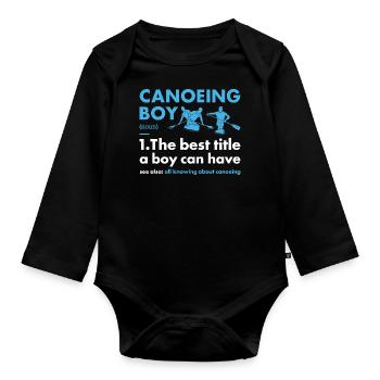 canoéiste garçon définition canoë - Body Bébé bio manches longues - noir - Devant