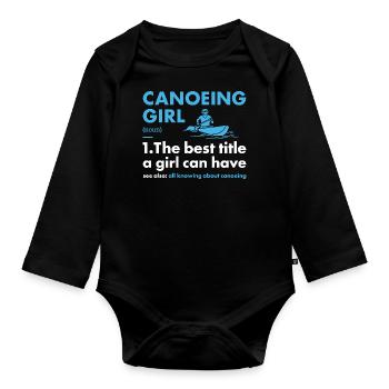 canoéiste fille définition canoë - Body Bébé bio manches longues - noir - Devant