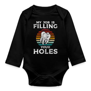 Dentist Specialty Important - Organic Longsleeve Baby Bodysuit - black - Front