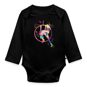 Aerialist Aerial Ring Lyra Air Ring - Organic Longsleeve Baby Bodysuit - black - Front