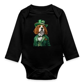Beagle - Baby Bio-Langarm-Body - Schwarz - Vorne