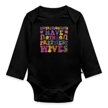 Nutrition Helper Dream Figure Cook - Organic Longsleeve Baby Bodysuit - black - Front