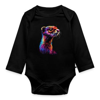 Wiesel - Baby Bio-Langarm-Body - Schwarz - Vorne