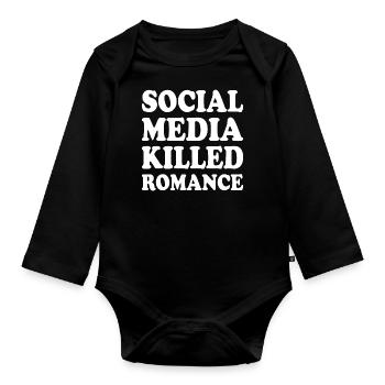 social media killed romance - Baby Bio-Langarm-Body - Schwarz - Vorne