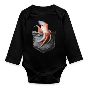 Tintenfisch - Baby Bio-Langarm-Body - Schwarz - Vorne