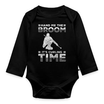 Curling Team Rink - Organic Longsleeve Baby Bodysuit - black - Front