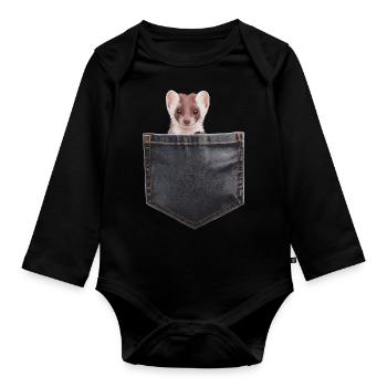 Wiesel - Baby Bio-Langarm-Body - Schwarz - Vorne