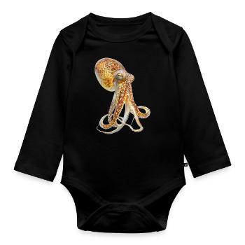 Tintenfisch - Baby Bio-Langarm-Body - Schwarz - Vorne