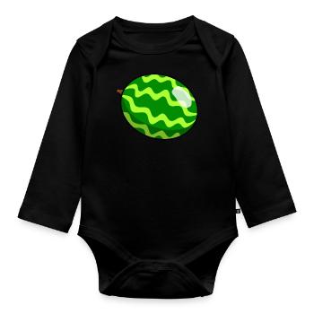 Melone - Baby Bio-Langarm-Body - Schwarz - Vorne