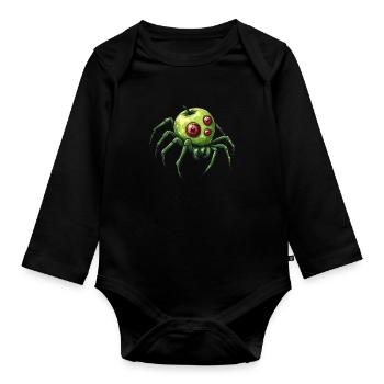 Apple Spider Apple Spider - Organic Longsleeve Baby Bodysuit - black - Front