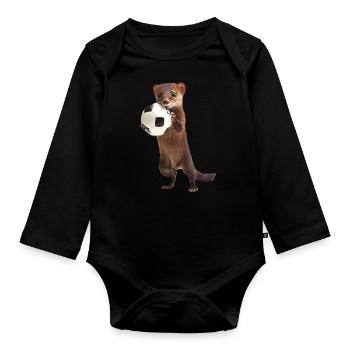 Wiesel - Baby Bio-Langarm-Body - Schwarz - Vorne