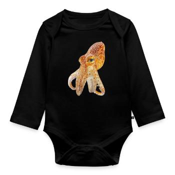 Tintenfisch - Baby Bio-Langarm-Body - Schwarz - Vorne