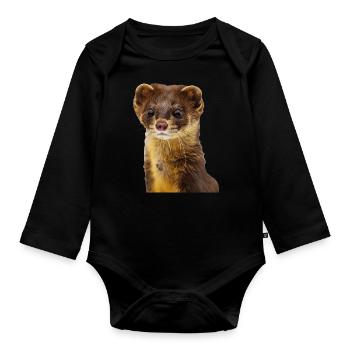 Wiesel - Baby Bio-Langarm-Body - Schwarz - Vorne