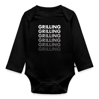 Griller Grillades - Body Bébé bio manches longues - noir - Devant