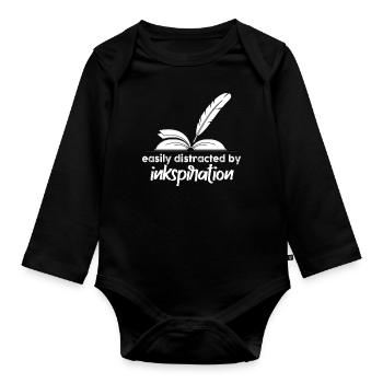 Poetry Slam Tintenspiration Slam-poesie - Baby Bio-Langarm-Body - Schwarz - Vorne