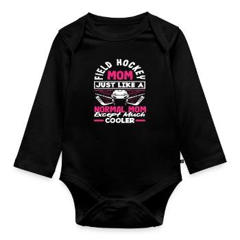 Feldhockey Spieler Mama Cooler Als Andere - Baby Bio-Langarm-Body - Schwarz - Vorne