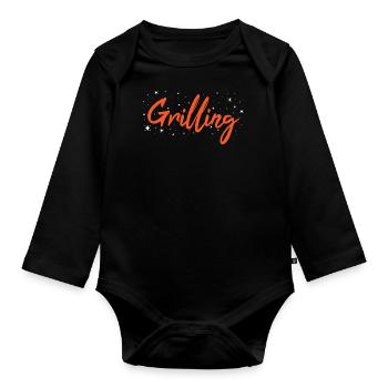 Griller Grillades - Body Bébé bio manches longues - noir - Devant