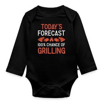 Griller Prévisions du jour Grillades - Body Bébé bio manches longues - noir - Devant
