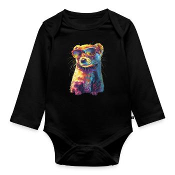 Wiesel - Baby Bio-Langarm-Body - Schwarz - Vorne