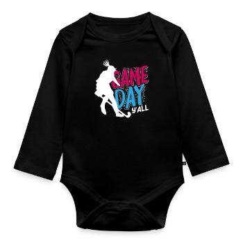 Jour de match Joueur de hockey Jour de match Vous tous - Body Bébé bio manches longues - noir - Devant