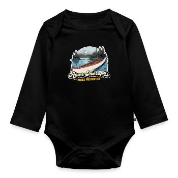 Canoeing River Therapy Paddle Prescription Boating - Organic Longsleeve Baby Bodysuit - black - Front