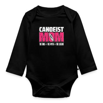 Canoéiste Maman L’idole Le mythe aime pagayer - Body Bébé bio manches longues - noir - Devant