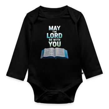 Que le Seigneur soit avec vous - Body Bébé bio manches longues - noir - Devant