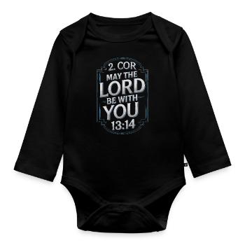 Que le Seigneur soit avec vous - Body Bébé bio manches longues - noir - Devant