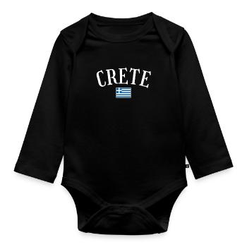 Crète Grèce Drapeau grec Grec - Body Bébé bio manches longues - noir - Devant