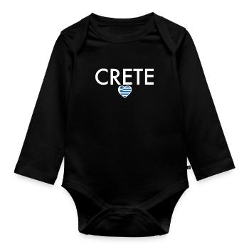Crète Grèce Drapeau grec Grec - Body Bébé bio manches longues - noir - Devant